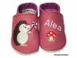 Preview: Lederpuschen altrosa-flieder mit Namen (rosa) Pilz Igel Windmuehle (rosa-flieder)